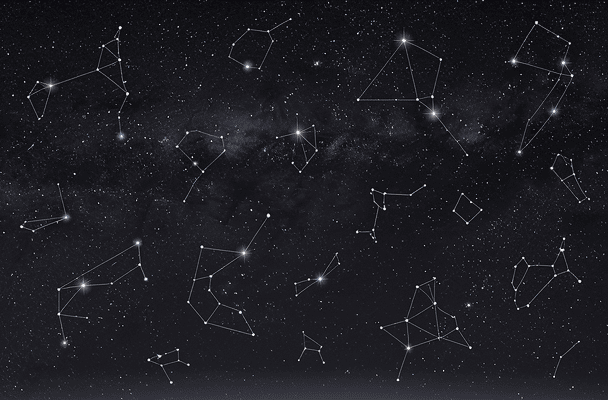 별자리 차트 - 천문학적 별자리 배치도